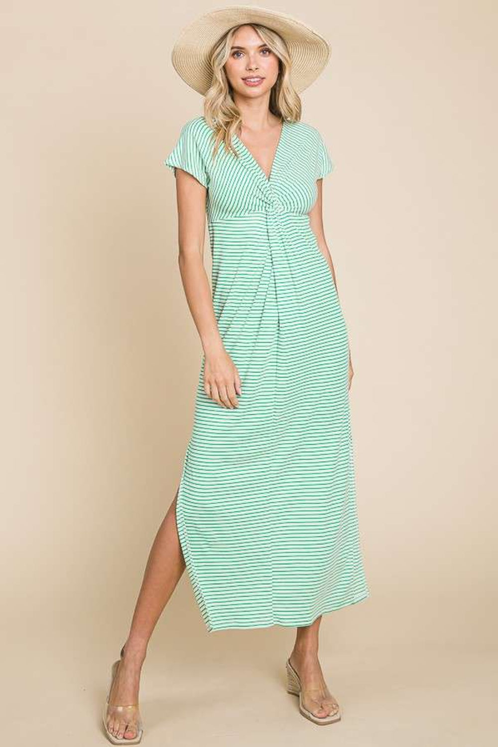 Striped Twisted Detail Dress
