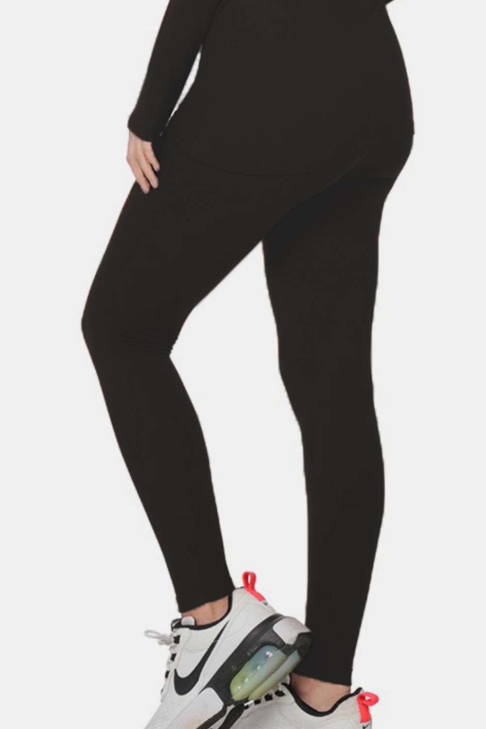 Turtleneck Top and Leggings Lounge Set - Black