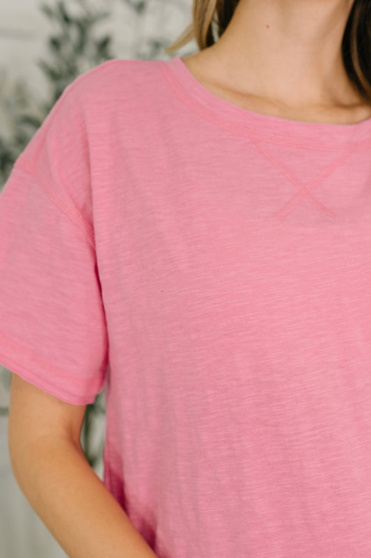 Effortless Edit Boxy Tee in Candy Pink