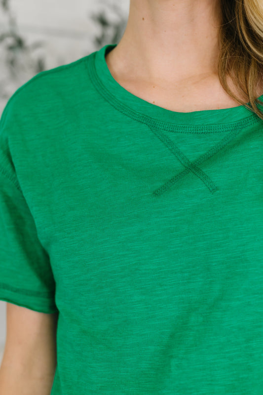 Effortless Edit Boxy Tee in Kelly Green