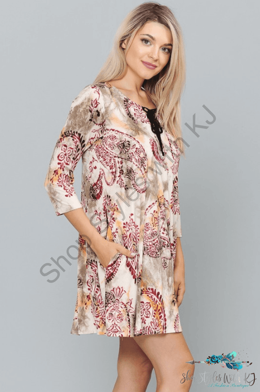 Boho Beauty Paisley Dress - Size Small