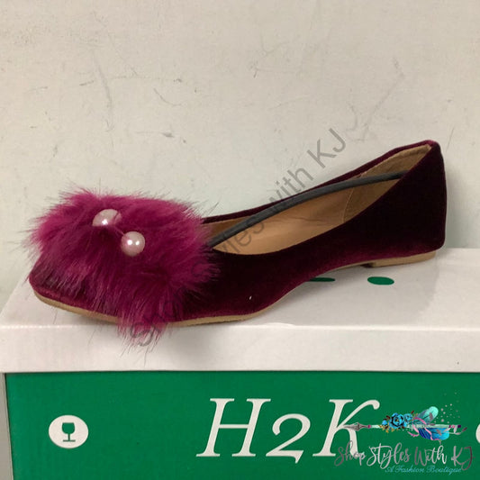 Heres Looking At You Flats In Burgundy H2K