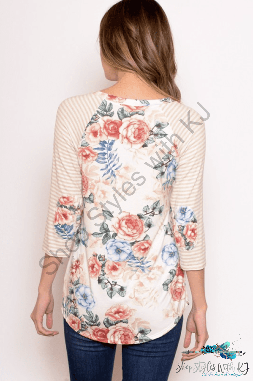 Influenced By Floral Raglan Tee - Size M