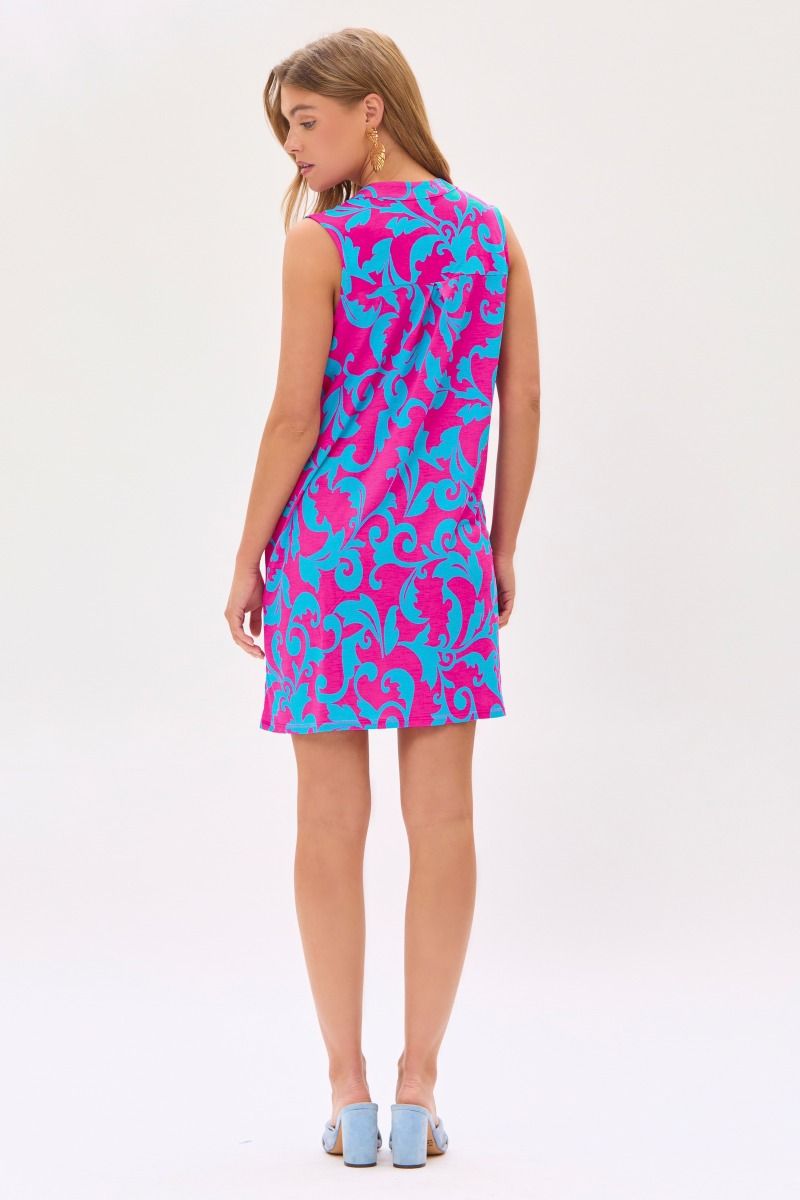 Dear Scarlett Lizzy Tank Dress in Magenta Teal
