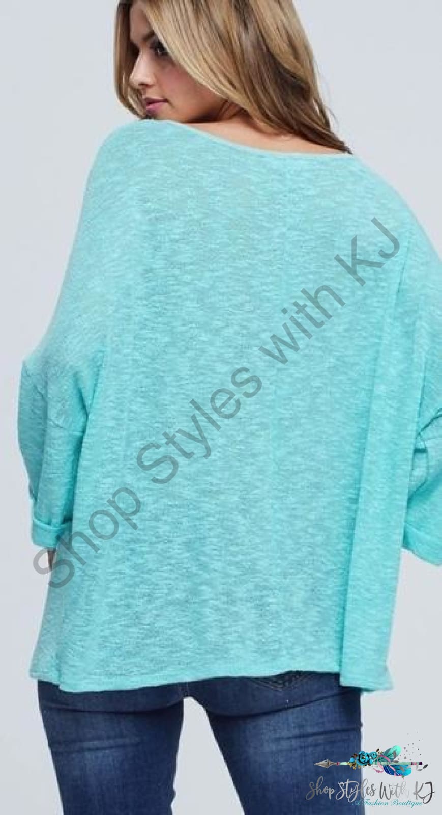 Mint Madness Open V-Neck Top - Size S