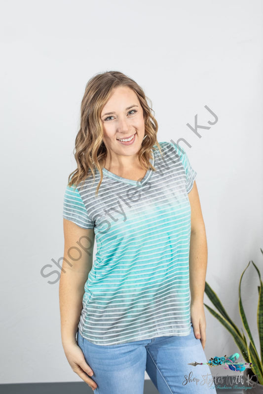 In Stock Olivia Tee - Ocean Stripes Shirts