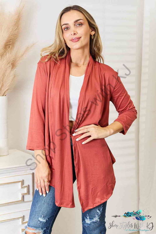 Open Front Cardigan Coral / S Sweaters & Cardigans