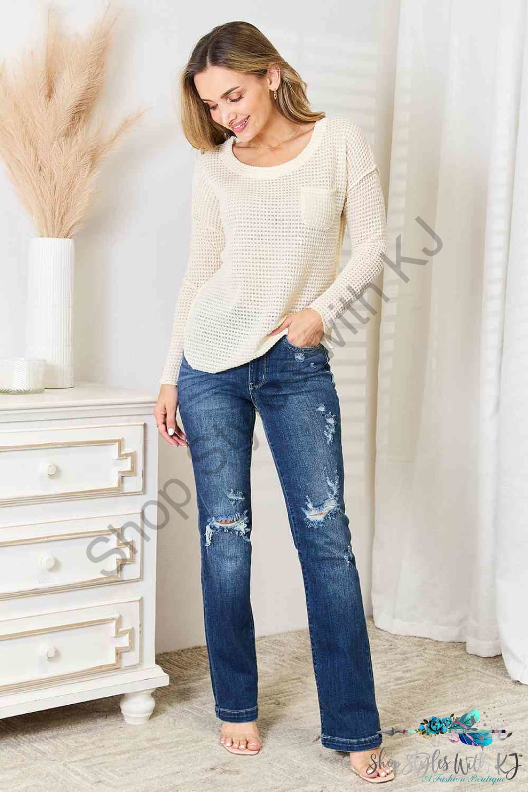 Culture Code Full Size Scoop Neck Patch Pocket Top Shirts & Tops