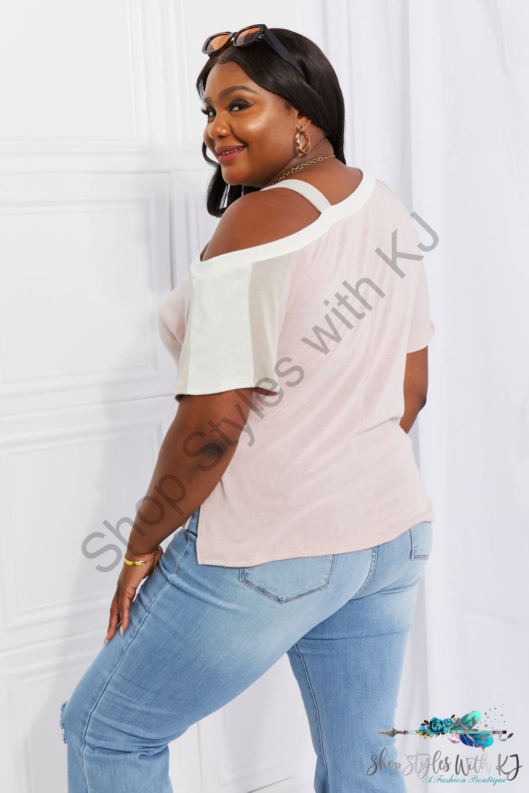 Something Simple Cold Shoulder Tee Shirts & Tops