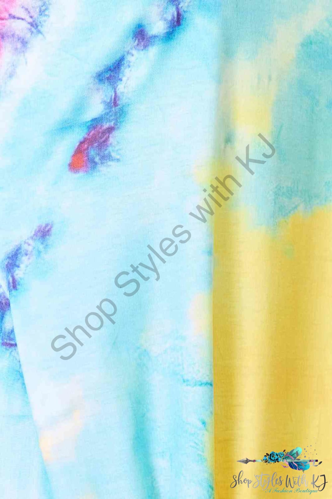 Double Take Tie-Dye V-Neck Twisted Dress