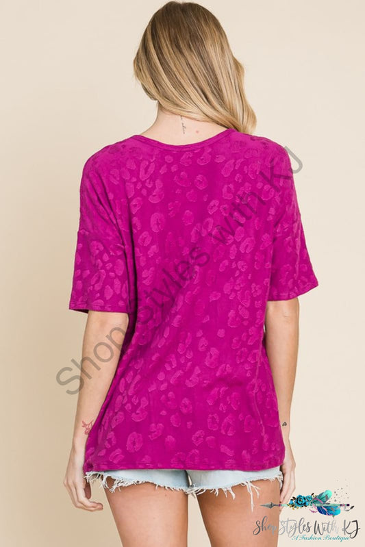 At The Fair Animal Textured Top Shirts & Tops