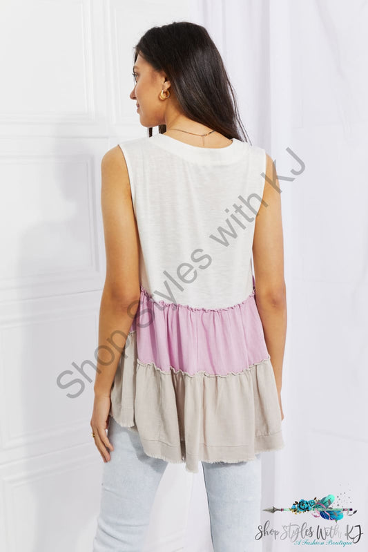 Watching The Sunset Color Block Babydoll Top Shirts & Tops