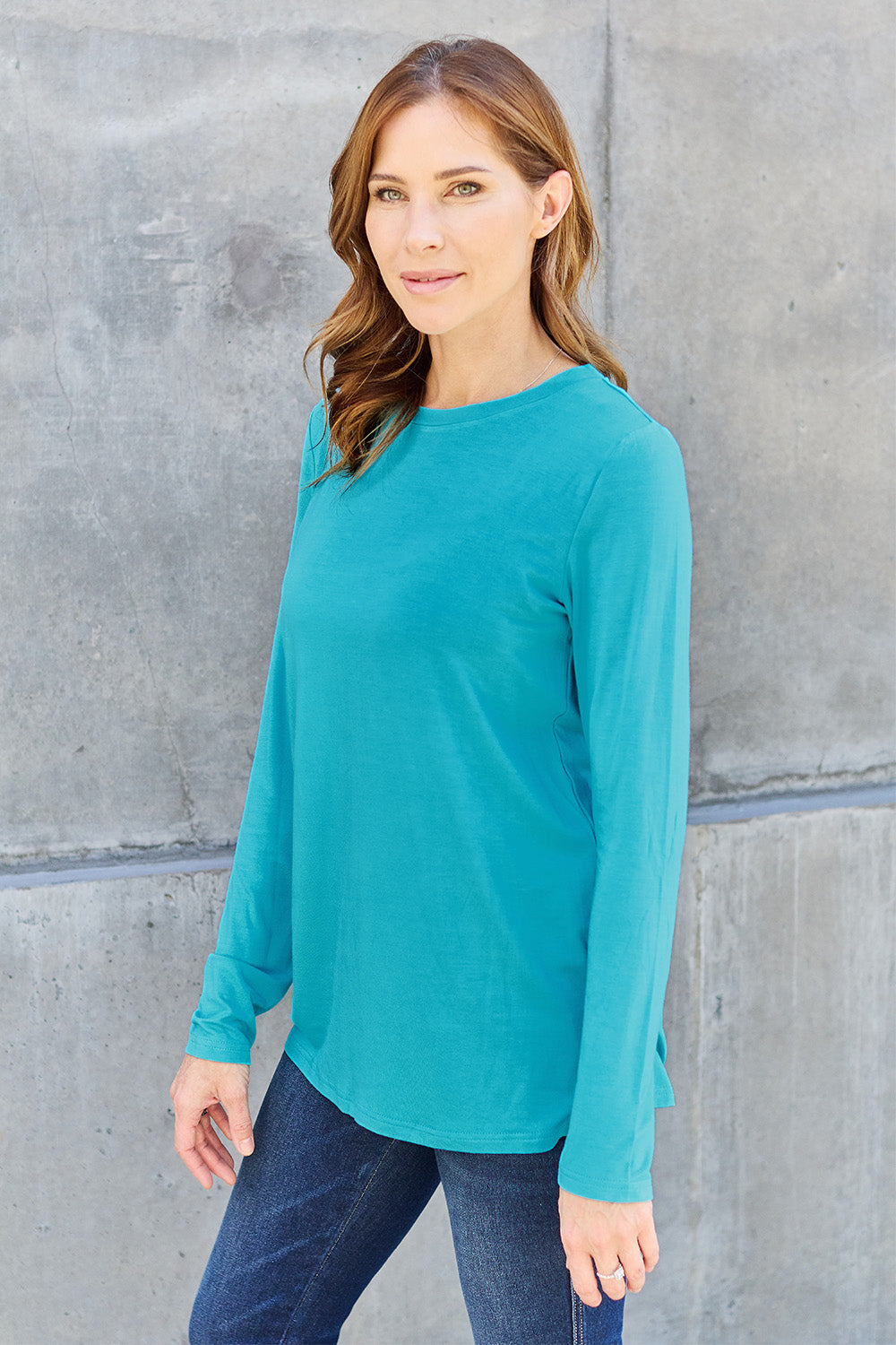 Round Neck Long Sleeve Top - 5 Colors