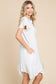 Short Sleeve Ruffled Asymmetric Hem Dress