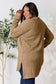Ribbed Round Neck Long Sleeve Slit Top - 5 Colors