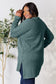 Ribbed Round Neck Long Sleeve Slit Top - 5 Colors