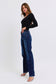 Judy Blue Mid Rise Fray Hem Straight Leg Jeans