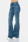 Judy Blue Mid Rise Tummy Control Cut Hem Flare Jeans