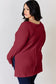Ribbed Round Neck Slit T-Shirt - 5 Colors