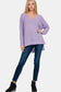 High-Low Center Seam V-Neck Sweater - Lavender