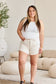 RFM Tummy Control High Waist Denim Shorts - Off White