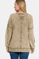 Exposed Seam Round Neck Dropped Shoulder Sweatshirt - Mocha