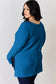 Ribbed Round Neck Slit T-Shirt - 5 Colors