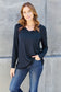 V-Neck Long Sleeve Top - 5 Colors