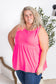 Renee Ruffle Tank - Neon Pink