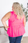 Renee Ruffle Tank - Neon Pink