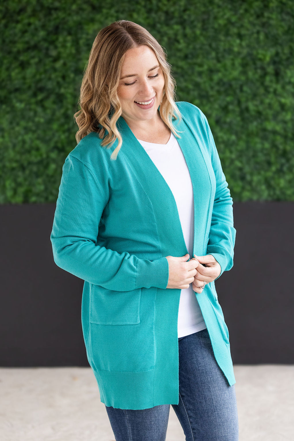 High Pocket Cardigan - Teal