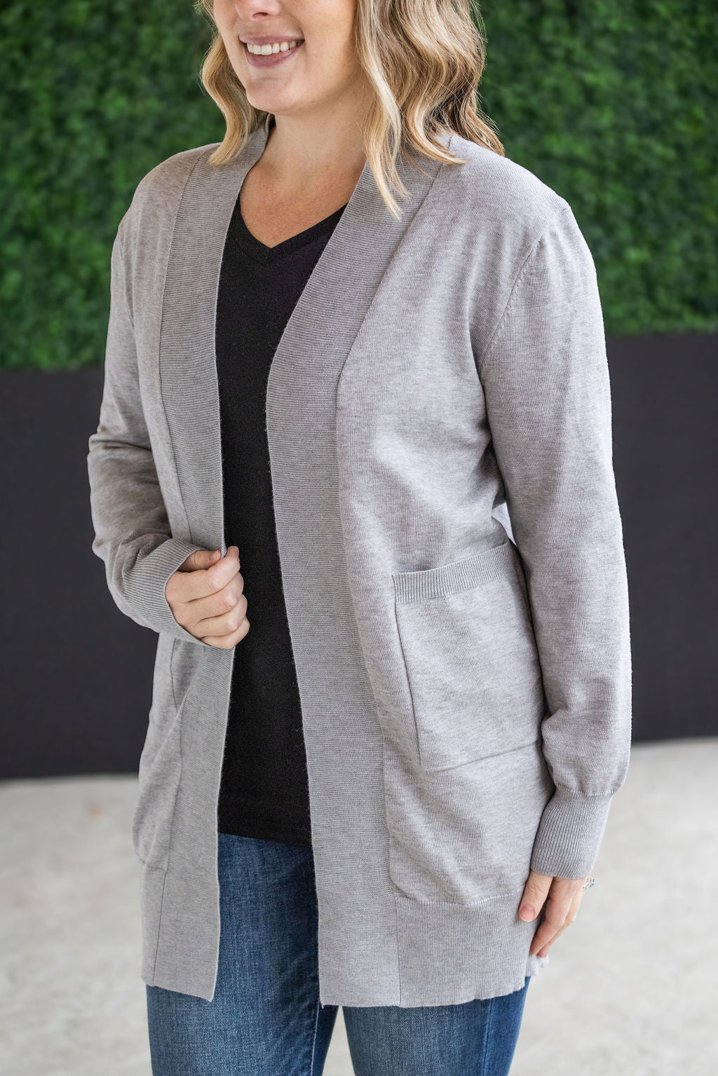 High Pocket Cardigan - Grey