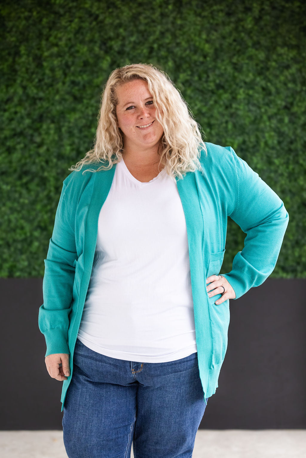 High Pocket Cardigan - Teal