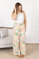 Presley Palazzo Pants - Mauve and Green Palm