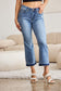 Judy Blue Release Hem Mid Rise Cropped Bootcut Jeans