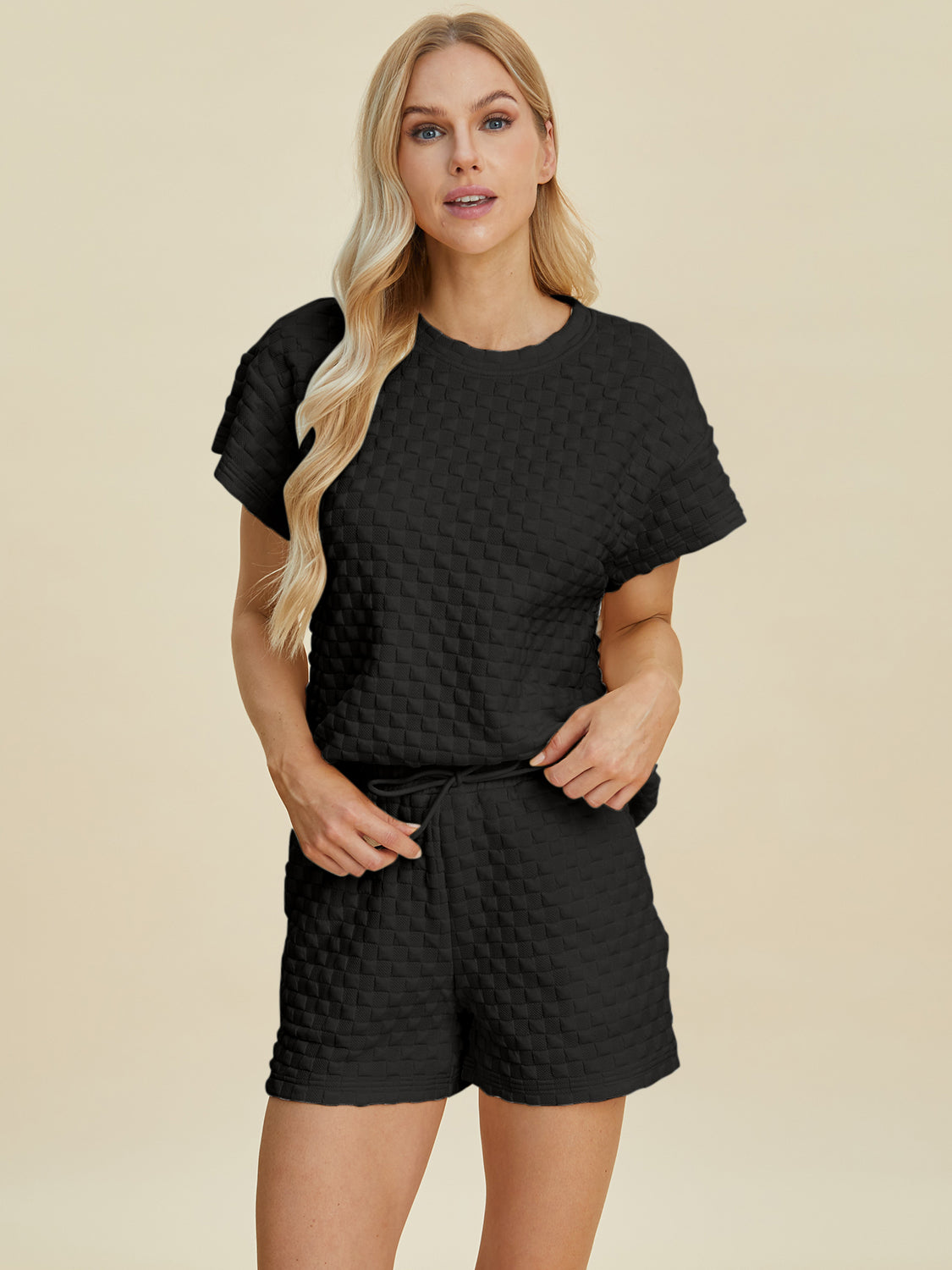 Texture T-Shirt and Shorts Set - 3 Colors