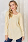 Ribbed Round Neck Slit T-Shirt - 5 Colors