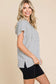 Striped Short Sleeve Hooded Top