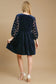 Dotted Lace Sleeve Tiered Velvet Mini Dress