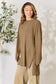 Ribbed Round Neck Long Sleeve Slit Top - 5 Colors