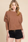 Drop Shoulder Long Sleeve Knit Top - Camel