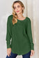 Ribbed Round Neck Slit T-Shirt - 5 Colors