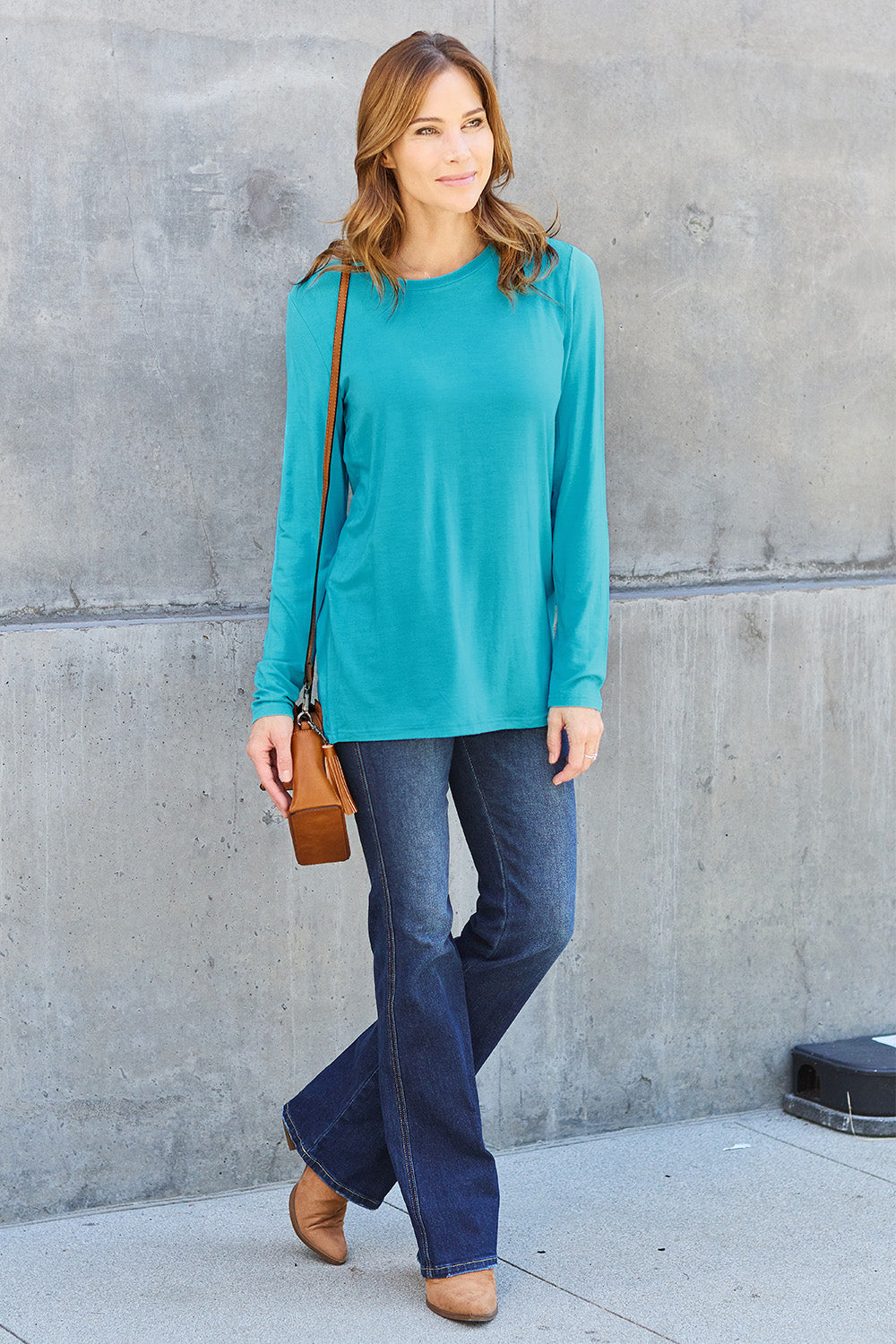 Round Neck Long Sleeve Top - 5 Colors