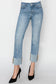 RISEN High Rise Cuffed Slim Straight Jeans