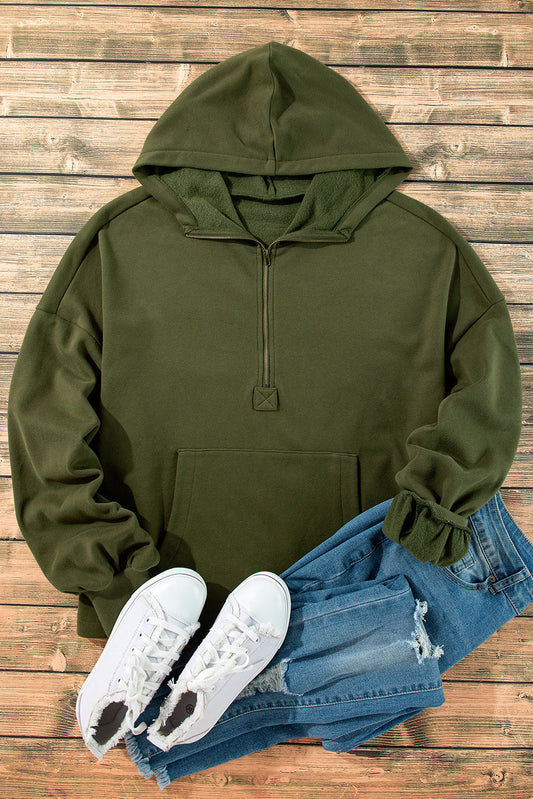 Half Zip Relaxed Hoodie - 8 Colors