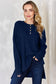 Ribbed Half Button Long Sleeve High-Low T-Shirt - 5 Colors