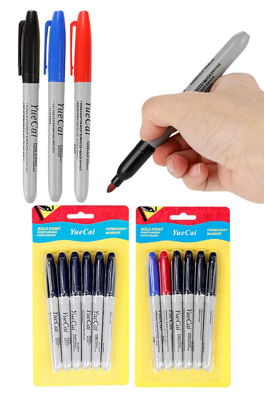 Bold Tip Permanent Marker - 6 Pack