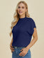 Mock Neck Short Sleeve Sweater - 4 Colors