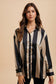 Striped Dropped Shoulder Button Up Shirt