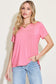 V-Neck High-Low Short Sleeve T-Shirt - 7 Colors